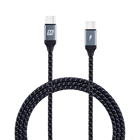 4ft USB C Cable, Momax Zero USB C to USB C Cable (60W) - PD Type C Charging Cable for MacBook Pro 2020, iPad Pro, iPad Air 4, Galaxy S20, Switch, Pixel, LG and Other USB C Charger (Space Grey)