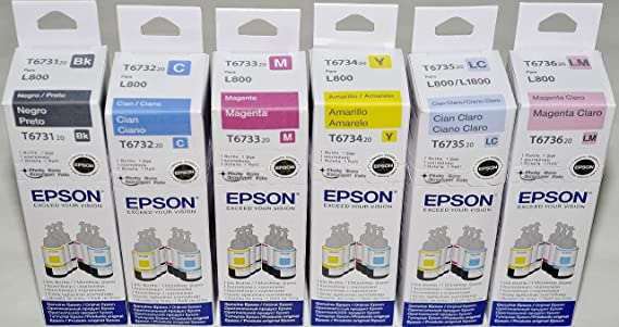 EPSON T673 6-Color Refill Ink Set For L800 / L1800 (Genuine Epson) Manufacturer: Epson