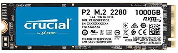 Crucial P2 1TB 3D NAND NVMe PCIe M.2 SSD - CT1000P2SSD8