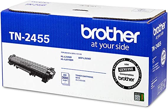 Brother Genuine TN-2455 High Yield Black Ink Printer Toner Cartridge