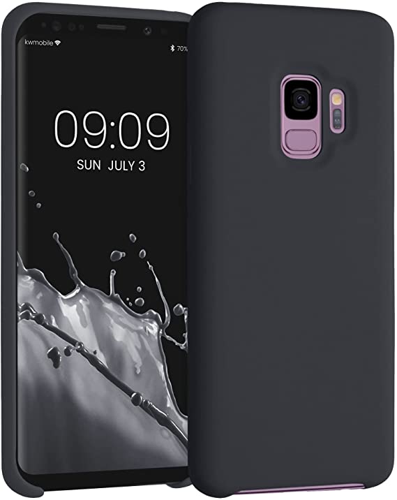 kwmobile TPU Silicone Case Compatible with Samsung Galaxy S9 - Case Slim Phone Cover with Soft Finish - Black Matte
