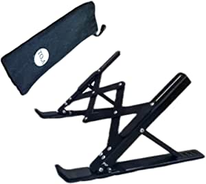 Black Metal Laptop, Tablet and Books, Museum Black Stretch - Black Metal Laptop, tablet And Books Stand (foldable)