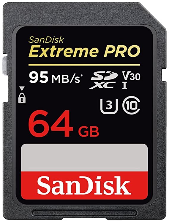 Sandisk Extreme Pro - Flash memory Card - 64 GB - SDXC UHS-I - black, Gray, Red, White, Yellow