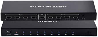 VRCT 1 in 8 Out HDMI Splitter Audio Video Distributor Box (Green)