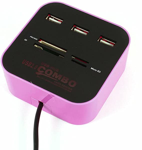 Purple 3 Ports USB 2.0 HUB