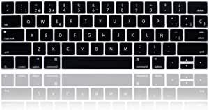 MMDW Spanish Language ESP Keyboard Cover Skin for MacBook Pro with Touch Bar 13-inch 15-inch (Model A2159,A1989,A1990,A1706,A1707)(2019 2018 2017 2016) USA Layout Protective Skin