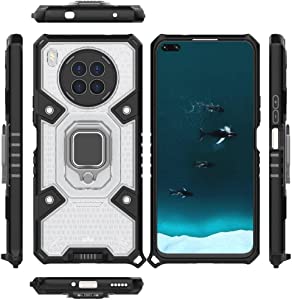 For Honor 50 Lite, New Original Ironman All-in-One Case from GrabologyStore - Heavy Duty Slip-Resistant Cover - Dual Protection Shockproof Case Cover with Lanyard - Clear & Black