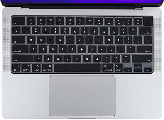 Keyboard Cover for MacBook Pro 14 inch 2021 Model A2442 & MacBook Pro 16 inch 2021 Model A2485 M1 Max / Pro Chip, MacBook Pro 14 inch 2021 Keyboard Skin Protector - Black