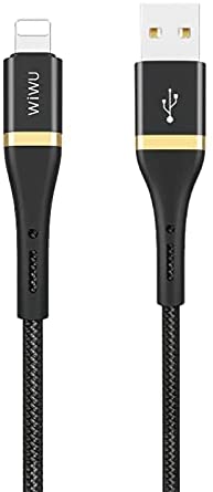 WIWU Elite Data Cable ED-100 2.4A USB To Lightning, Black - 1.2m