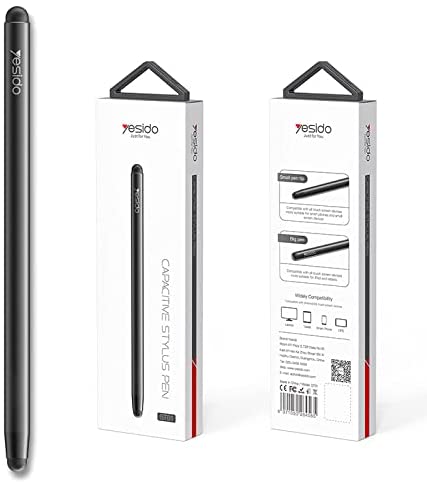 Yishido ST01 High Resolution Double-Tip Capacitive Touch Screen Negative Stylus Pen for iPad Pro Computer Discs, Black