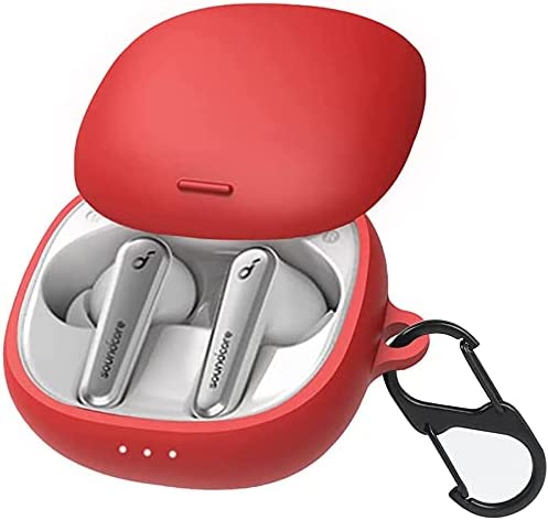 Top-Tech Silicone Case for Anker Soundcore Liberty Air 2 Pro，Protective Silicone Case with Keychain for Anker Soundcore Liberty Air 2 Pro True Wireless Earbuds (Red)