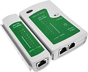 Keendex KX2442 Tester RJ45 RJ11 Network Phone Line Tester; Dual-use - White/Green