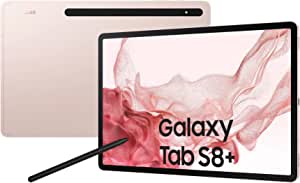 Samsung Galaxy Tab S8+, 5G, 12.4 Inch, 256 GB Internal Memory, 8 GB RAM, 5G, Android Tablet with S Pen, Pink Gold