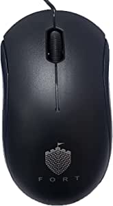 Fort FT-300 Mouse USB Small 2.4GHZ 1000DPI optical mouse Wired for PC and laptop - Black