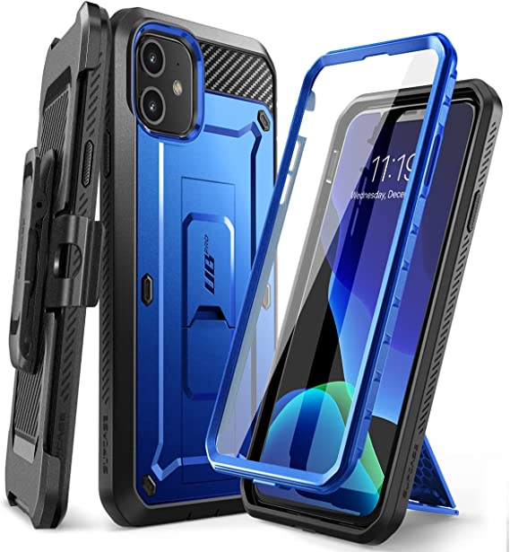 SupCase Unicorn Beetle Pro Series Case Designed for iPhone 11 6.1 Inch (2019 Release), Built-in Screen Protector Full-Body Rugged Holster Case (Royal Blue)