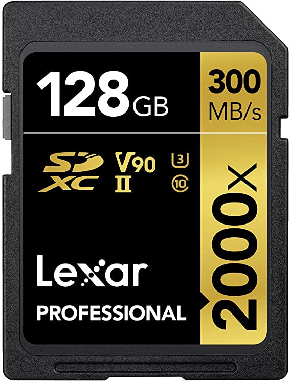 Lexar Professional 2000x SDHC/SDXC UHS-II Memory Card 300MBPS, 128GB Capacity