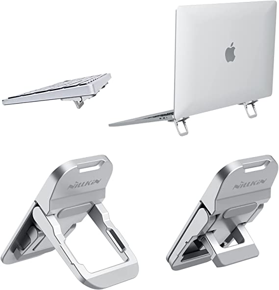 （2 Pack） Nillkin Mini Laptop Stand, Keyboard Stand, Portable Three-Angle Adjustable Fold, Silver