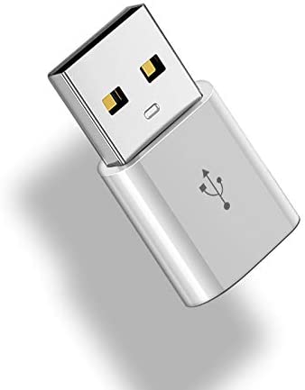 Micro USB Female to USB Male Adapter - Micro USB to USB 2.0 Adapter for Charging and Transfer Files, Compatible with All Micro USB Cables (White)