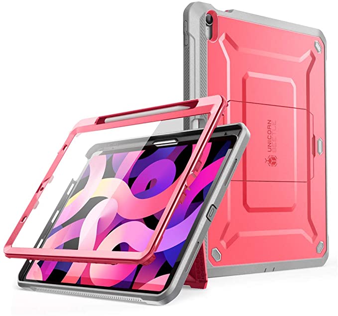 SUPCASE Unicorn Beetle Pro Series Case Designed for iPad Air 4 (2020) 10.9 Inch, with Pencil Holder & Built-in Screen Protector Full-Body Rugged Heavy Duty Case (Rose Gold)