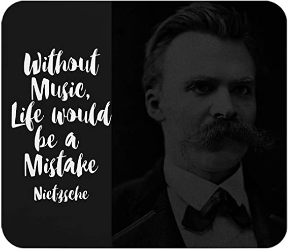 Loud Universe Typography Nietzsche Music Rectangular Thick Flexible Mouse Pad