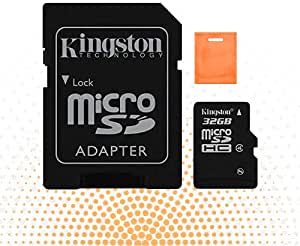 Kingston 32GB microSDHC Class 4 Memory Card with Adaptor+ small big store bag free