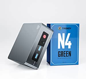 Mini PC Windows 10 Pro, Desktop PC Intel N4020(up to 2.8 GHz) 4G DDR4 128G SSD TRIGKEY N4 6W Low Power Business Computer, Support 2.4G/5G Dual WiFi, BT4.0, 4K Dual HD Output for Working Computer