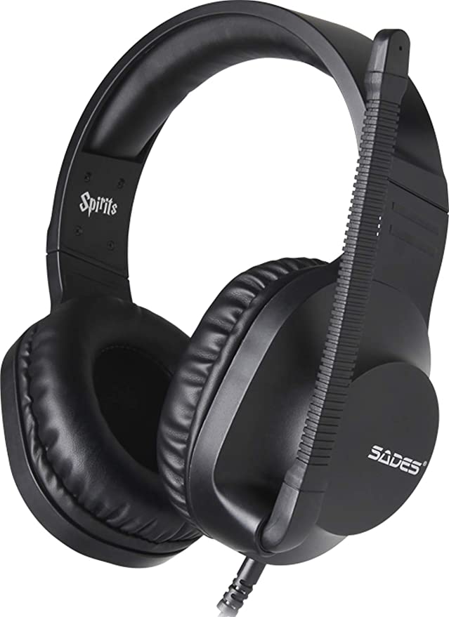 Wired Gaming Headset Over-Ear Headphones with Mic Volume Control, Noise Canceling for PC, MAC, PS4, Xbox,-SA-721-Black