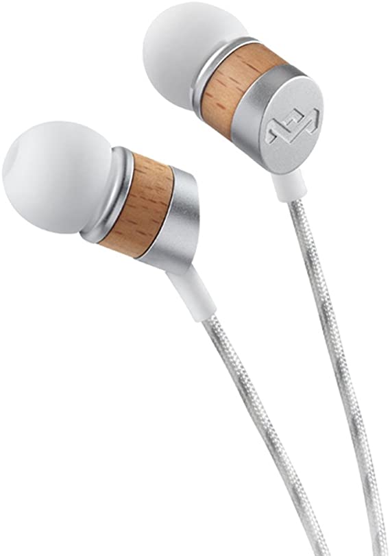 House of Marley Uplift - Noise Isolating In-Ear Headphones/Earphones, 8mm Dynamic Drivers, Hands-Free Calling In-Line Mic, 1 Button Control, Includes Earbuds in 3 sizes for Perfect Fit - Drift