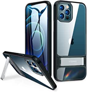 TORRAS MoonClimber Compatible for iPhone 12 Pro Max Case [5X Military Armor-Level Shockproof][Three Stand Ways] Slim Hard Phone Case with Kickstand 6.7’’-Black