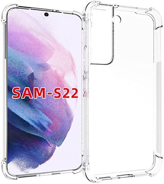 Urspasol for Samsung Galaxy S22 5G case [Not Fit S22 Plus/Ultra] Crystal Clear Ultra Slim Cover Shock-Absorption Bumper Transparent Shockproof