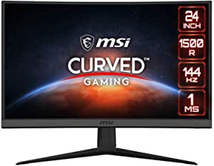 MSI G24C6 Curved Gaming Monitor (23.6in, 16: 9 Full HD/1920 x 1080, Black, 144 Hz, 1500R)