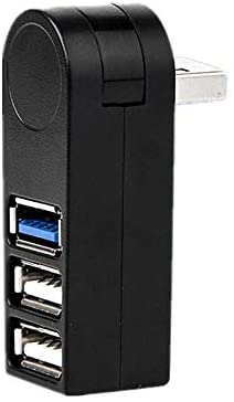 JJ&D USB 3.0 Hub for Mac and Windows OS 3 Port Mini Portable Fast High Speed Bus Powered Data USB Hub Transfer (Compatible with Windows, macOS & Linux, USB 2.0 Backwards Compatible) (Black)