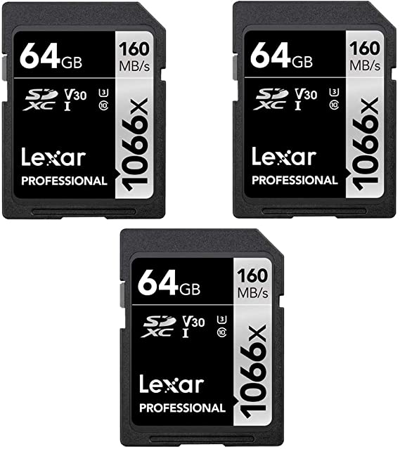 Lexar LSD1066064G 64GB SDXC 1066X Memory Card - (3-Pack)