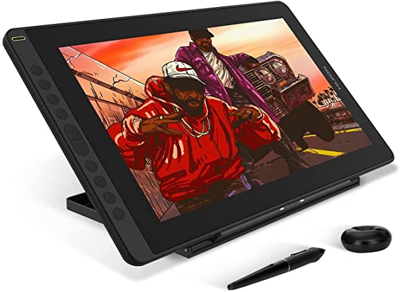 2021 HUION KAMVAS 16 Graphics Drawing Tablet with Full-Laminated Screen Android Support Graphic Monitor Pen Tablet with Battery-Free Stylus Tilt 10 Express Keys Adjustable Stand -15.6 Inch Pen Display