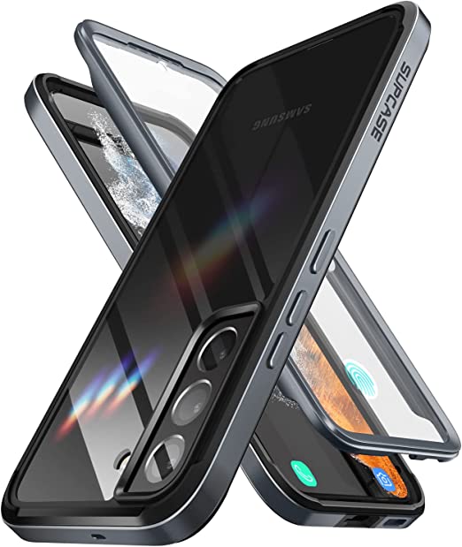 SUPCASE UB Edge Pro Series Case for Samsung Galaxy S22 5g (2022 Release), Slim Frame Clear Protective Case with Built-in Screen Protector (Black)