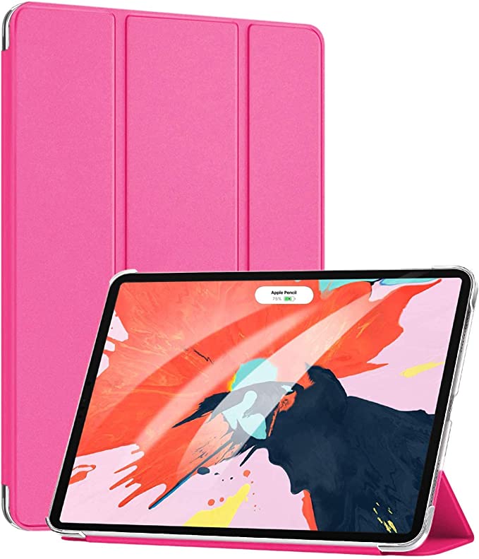 For Ipad Pro 12.9 2021/2020 With Pencil Holder Tpu Back Auto Wake/Sleep PINK