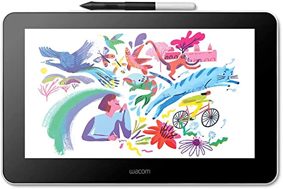 Wacom One Drawing Tablet with Screen, 13.3 inch Pen Display for Beginners and Digital Mark-up: Mac, PC, Chromebook & Android (DTC133W0A)