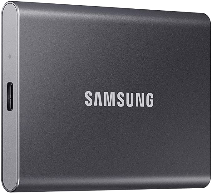 SAMSUNG T7 Portable SSD 1TB - Up to 1050MB/s - USB 3.2 External Solid State Drive, Gray (MU-PC1T0T/AM)