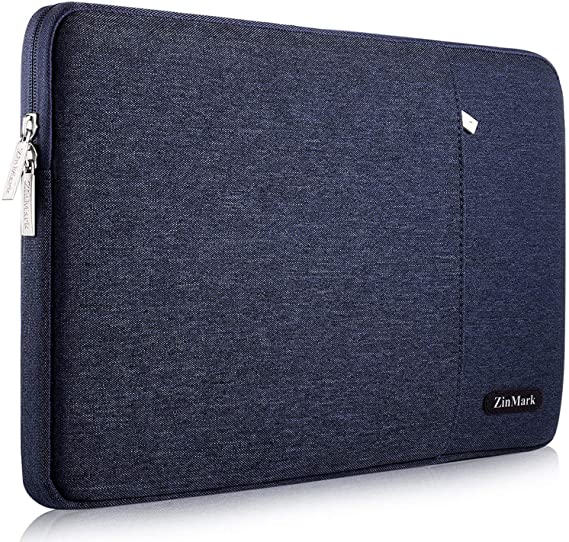 ZinMark Laptop Sleeve 13 Inch Compatible 2019 2018 MacBook Air 13 Inch Retina A1932, 13 Inch MacBook Pro A2159 A1989 A1706 A1708 | XPS 13, Water-Resistant Polyester Notebook Case, Blue