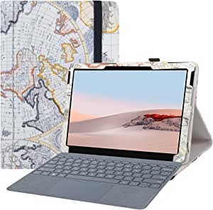 Bige for Microsoft Surface Go 2 Tablet Case,PU Leather Folio 2-Folding Stand Cover Case for Microsoft Surface Go 2 2020 /Surface G0 10" 2018 Tablet,Map White