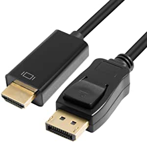 ZWOOS DisplayPort to HDMI Adapter, 1.8 m 4k DisplayPort Male to HDMI Male for Lenovo Dell HP