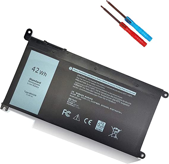 42Wh WDX0R WDXOR Battery for Dell Inspiron 15 5565 5567 5568 5570 5578 7560 7570 7569 7579 13 7368 7375 5368 5378 5378 5379 17 5765 5767 5770 3CRH3 T2JX4 FC92N