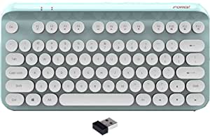 Forev FV-WI8 HighEnd 2.4G Wireless Mini Keyboard With USB Receiver | Round Keycaps | Silent Keys | For PC/Mac | Green