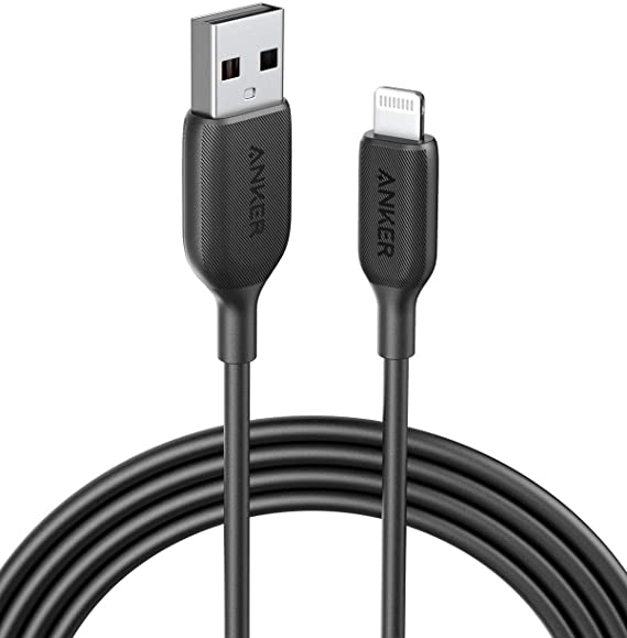 Anker PowerLine III Lightning Cable iPhone Charger Cord MFi Certified for iPhone X, Xs, Xr, Xs Max, 8, 8 Plus, 7, 7 Plus, 6, 6 Plus and More, Ultra Durable (1.8m, Black)