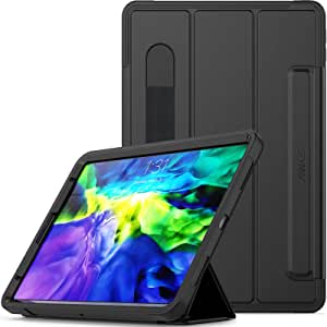 SEYMAC stock Case for iPad Pro 11 (2020), Smart Magnetic Auto Sleep Cover with [Clear Backing] Stand [Removable Screen Protector] for iPad Pro 11’’ 2020 Release (Black)