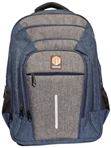 Laptop Backpack with 5 Outside Compartment Compartment Inside WaterProof 15.6 Multi-Use - Navy and Grey