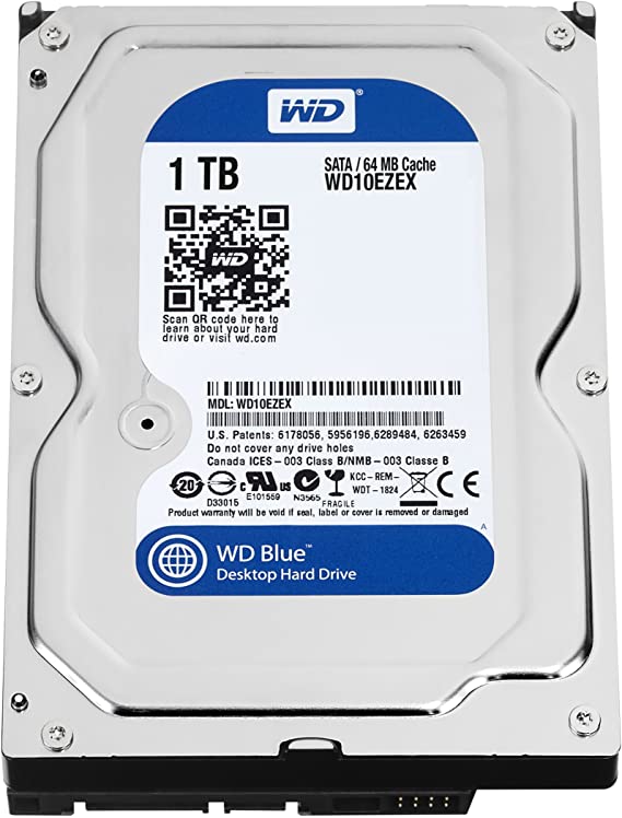 Western Digital Blue WD10EZEX 1TB 7200 RPM 64MB Cache SATA 6.0Gb/s 3.5-Inch Internal Hard Drive