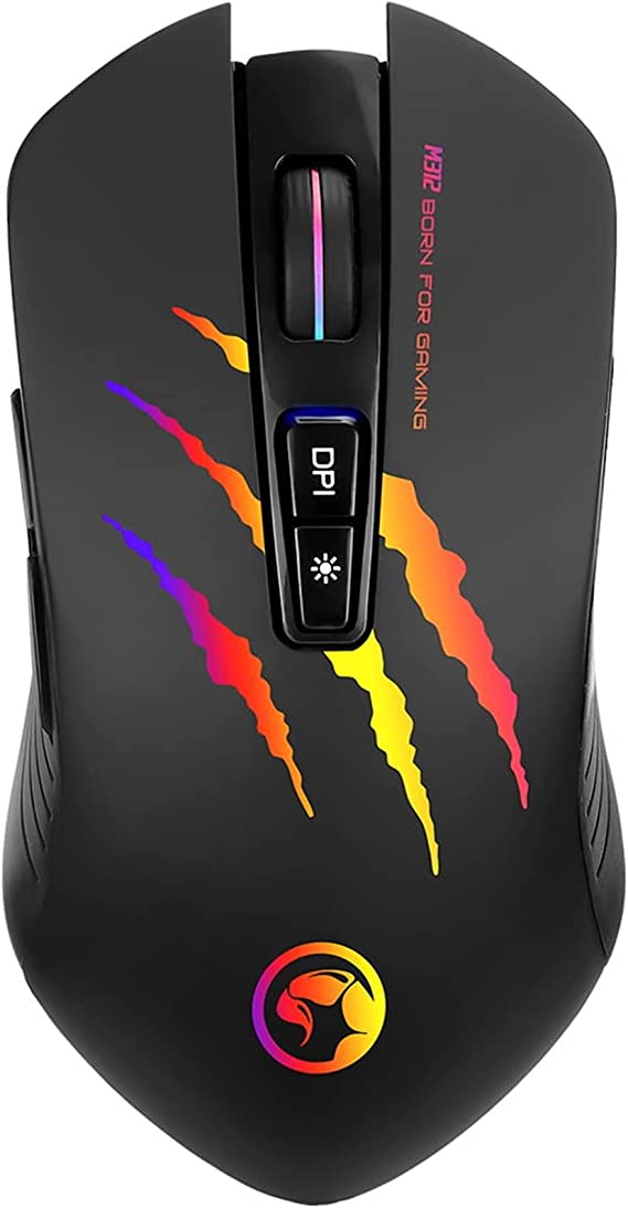 Marvo Scorpion M312 4800 DPI RGB Programmable USB Wired Gaming Mouse - Black