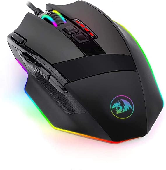 REDRAGON M801 SNIPER Gaming Mouse - Optical Sensor 12,400 DPI - 9 Programmable Buttons -Black