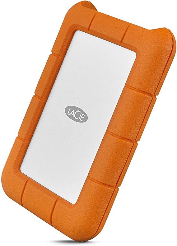 LaCie Rugged USB-C 5TB External Hard Drive Portable HDD – USB 3.0, Drop Shock Dust Rain Resistant Shuttle Drive, for Mac and PC Computer Desktop Workstation Laptop, 1 Month Adobe CC (STFR5000800)